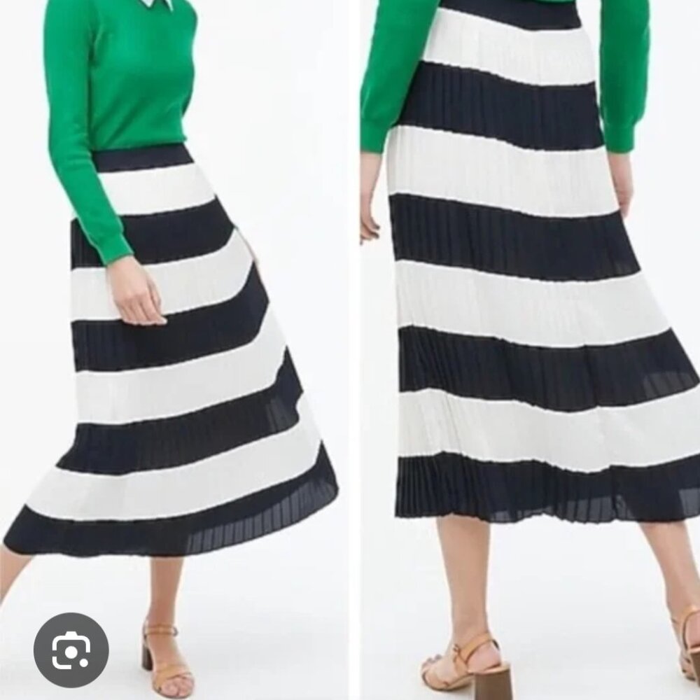 J. Crew Navy &  white skirt